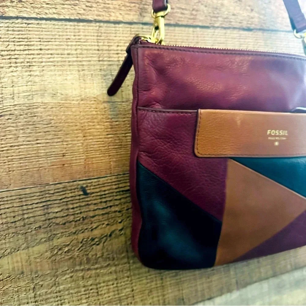 Fossil Amanda Leather Patchwork Crossbody - image 4